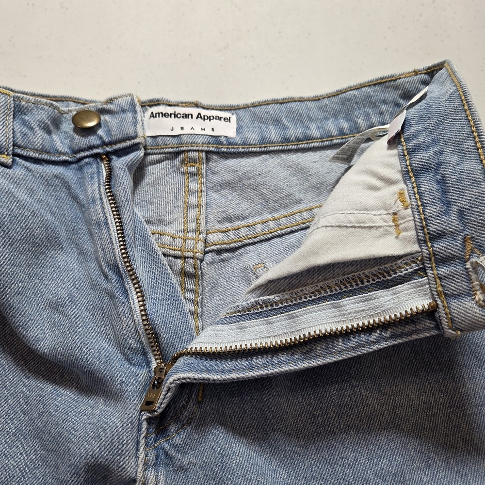 American Apparel Womens Denim Cuffed Shorts High Rise Size 25 Festival Beach - Picture 4 of 8
